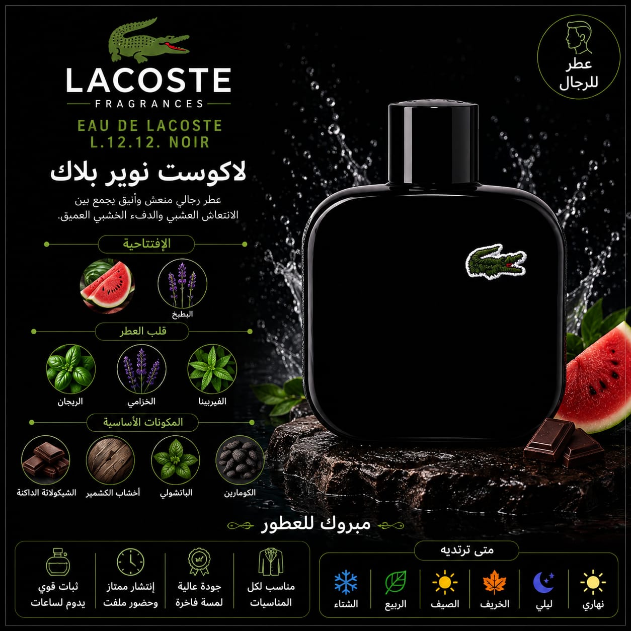 عبوة لاكوست نوير بلاك