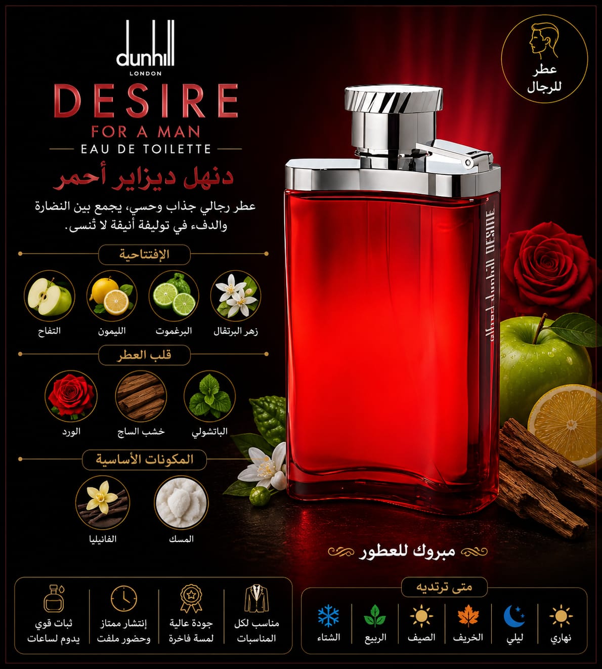 عبوة دنهل ديزاير الأحمر